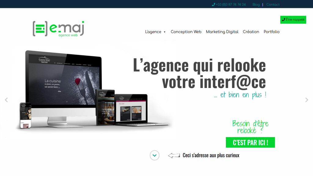 exemple de design épuré de site internet