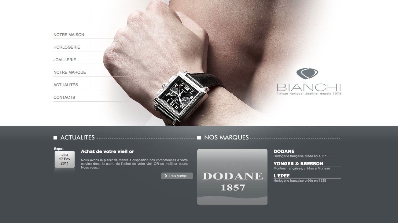 Le site de la Maison Bianchi avant refonte